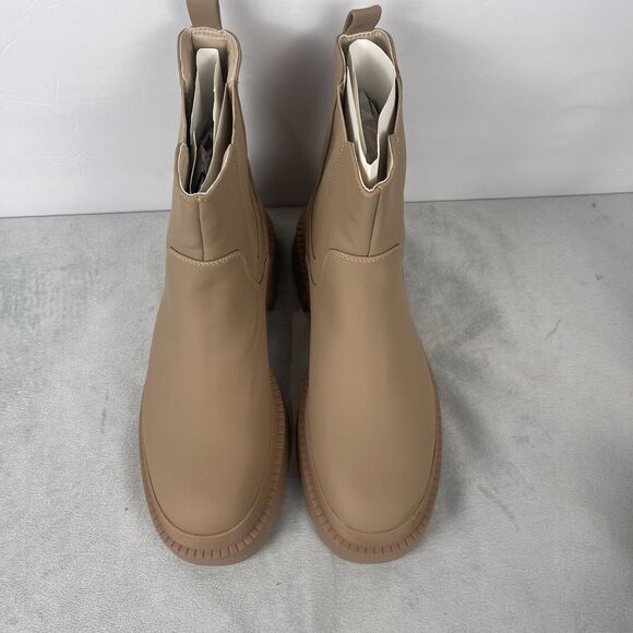 DREAM PAIRS Platform Chelsea Ankle Boots Chunky Lug Sole Size 9 Beige Sdab2210w - Picture 4 of 10